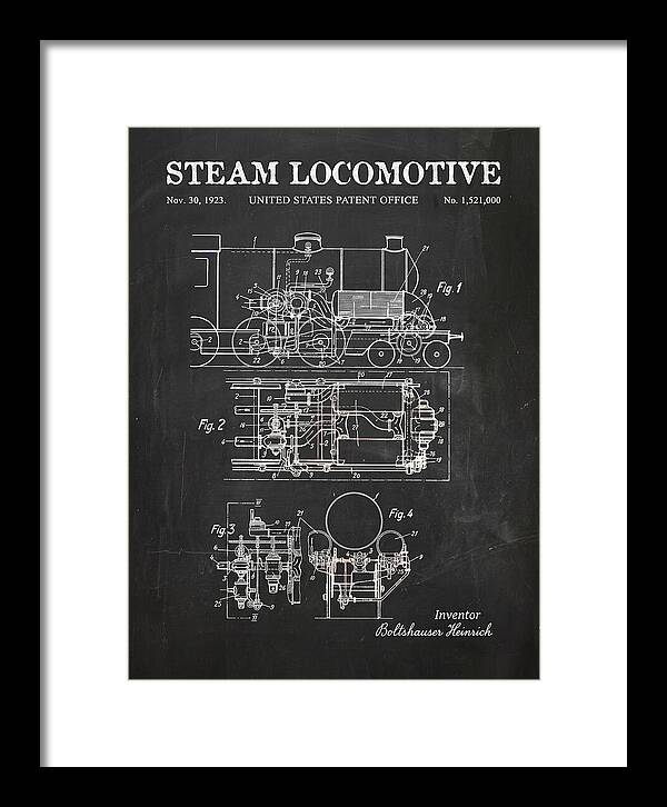Steam Locomotive Chalkboard Patent Us1521000