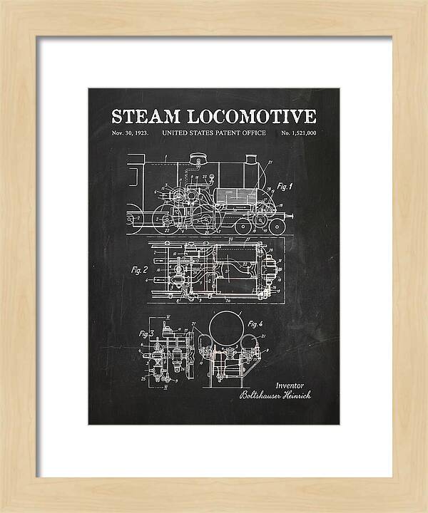 Steam Locomotive Chalkboard Patent Us1521000