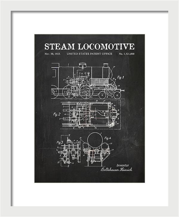 Steam Locomotive Chalkboard Patent Us1521000