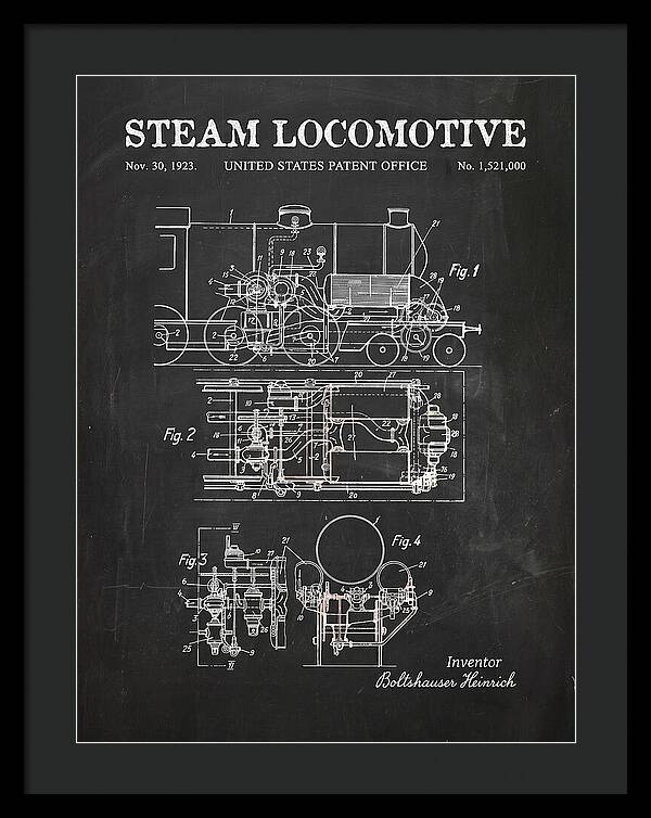 Steam Locomotive Chalkboard Patent Us1521000