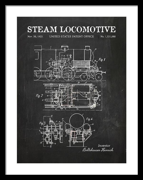 Steam Locomotive Chalkboard Patent Us1521000