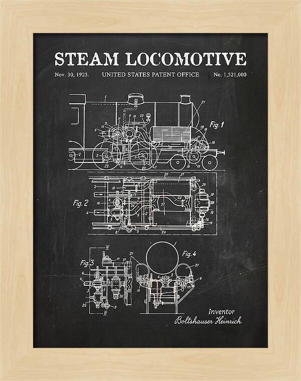 Steam Locomotive Chalkboard Patent Us1521000