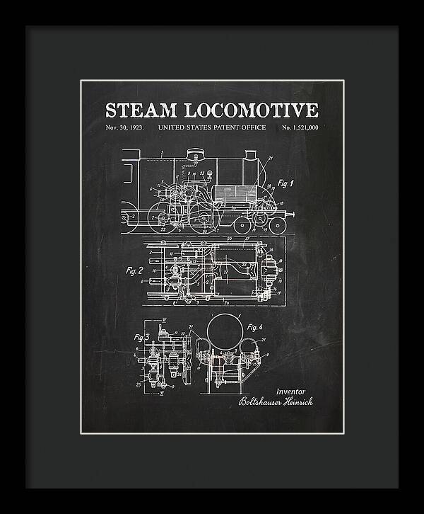 Steam Locomotive Chalkboard Patent Us1521000