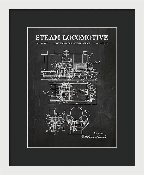 Steam Locomotive Chalkboard Patent Us1521000