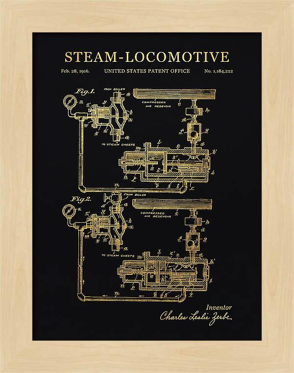 Steam Locomotive Gold Patent Us1184222