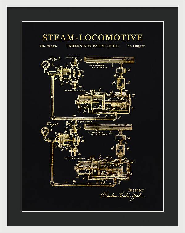 Steam Locomotive Gold Patent Us1184222