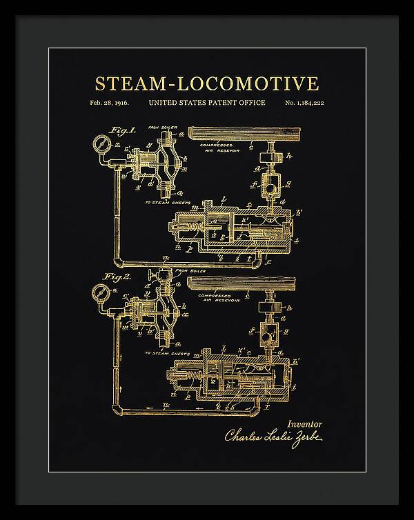 Steam Locomotive Gold Patent Us1184222