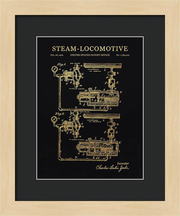 Steam Locomotive Gold Patent Us1184222
