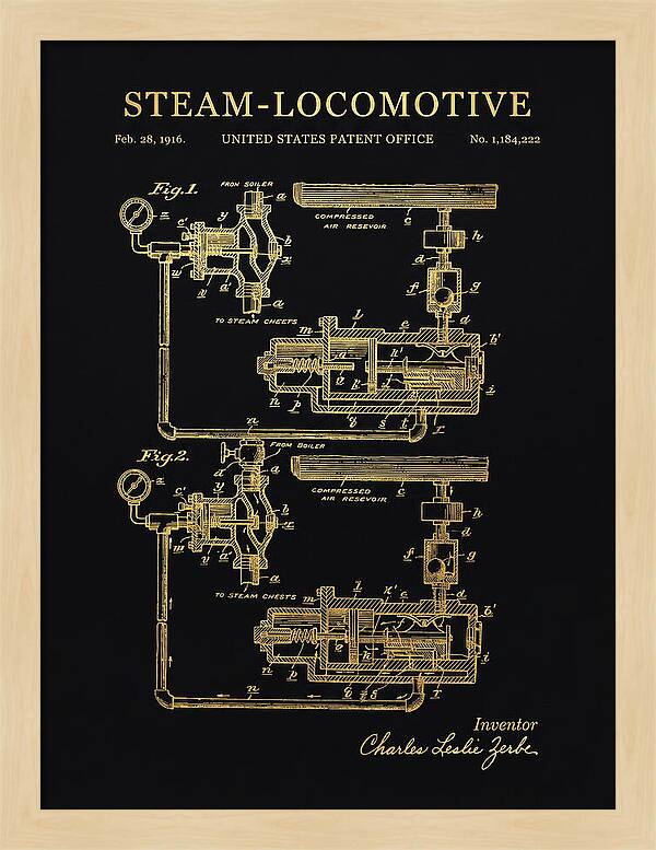 Steam Locomotive Gold Patent Us1184222