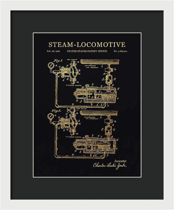 Steam Locomotive Gold Patent Us1184222
