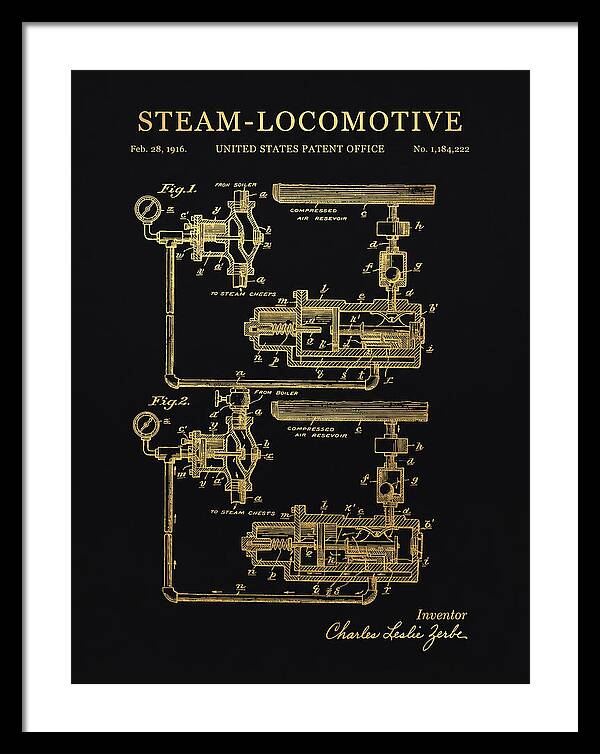Steam Locomotive Gold Patent Us1184222
