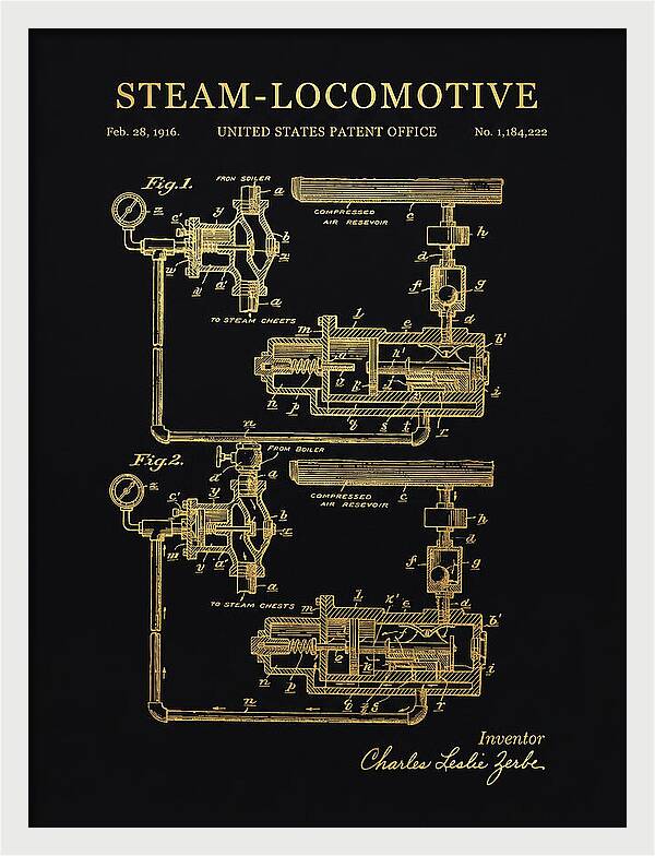 Steam Locomotive Gold Patent Us1184222
