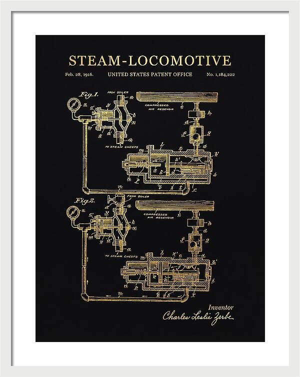 Steam Locomotive Gold Patent Us1184222