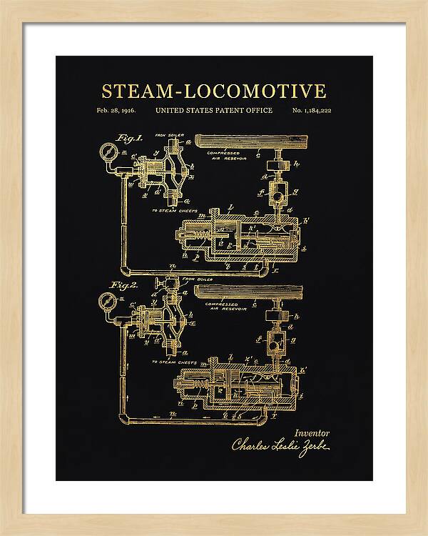 Steam Locomotive Gold Patent Us1184222