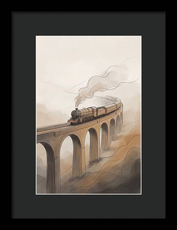 Steam Locomotive Over Viaduct