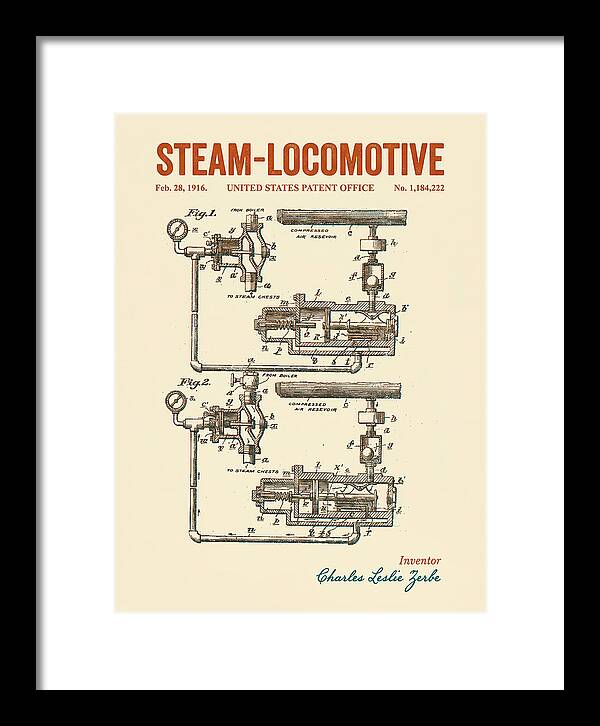 Steam Locomotive Retro Patent Us1184222