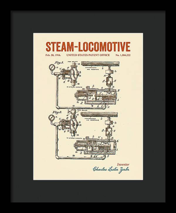 Steam Locomotive Retro Patent Us1184222