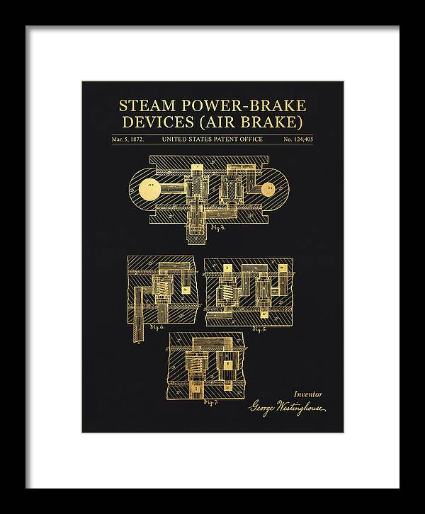Steam Power Brake Devices Air Brake Gold Patent Us124405