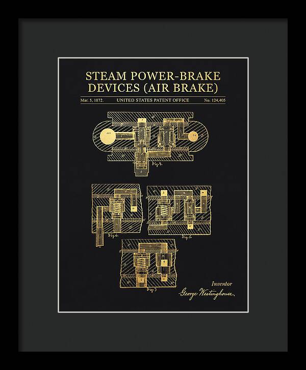 Steam Power Brake Devices Air Brake Gold Patent Us124405