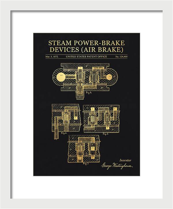 Steam Power Brake Devices Air Brake Gold Patent Us124405
