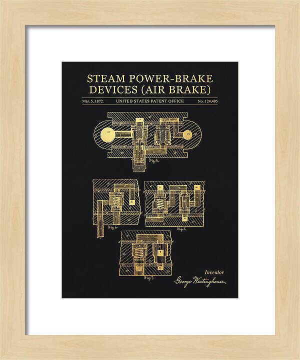 Steam Power Brake Devices Air Brake Gold Patent Us124405