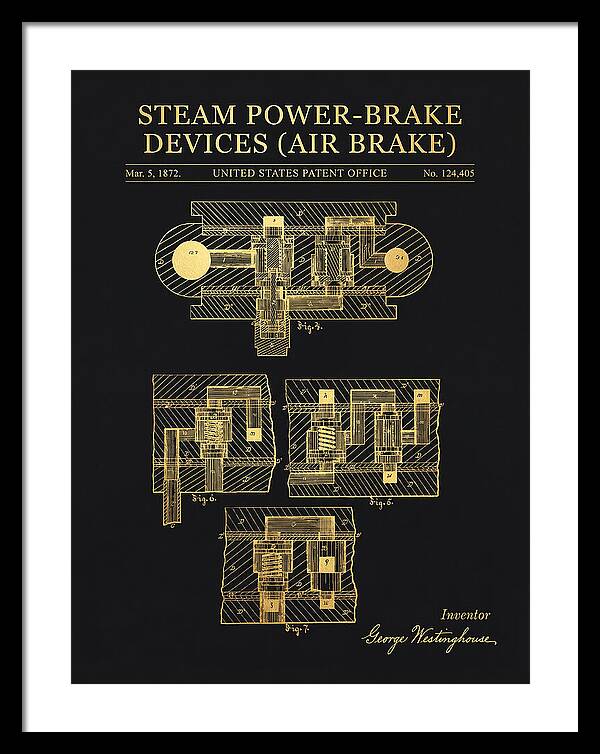 Steam Power Brake Devices Air Brake Gold Patent Us124405