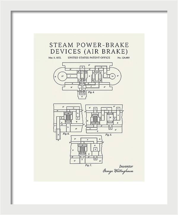 Steam Power Brake Devices Air Brake Minimalist Patent Us124405