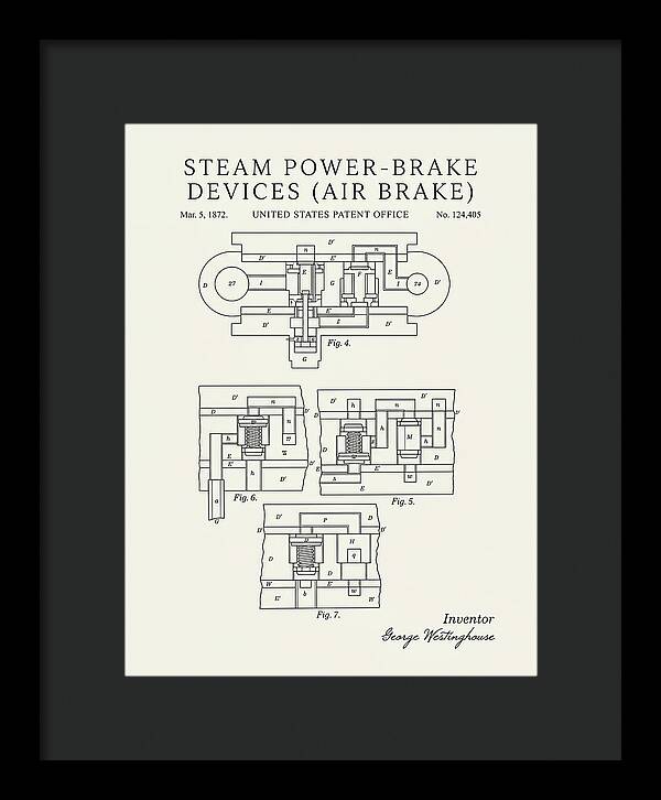 Steam Power Brake Devices Air Brake Minimalist Patent Us124405