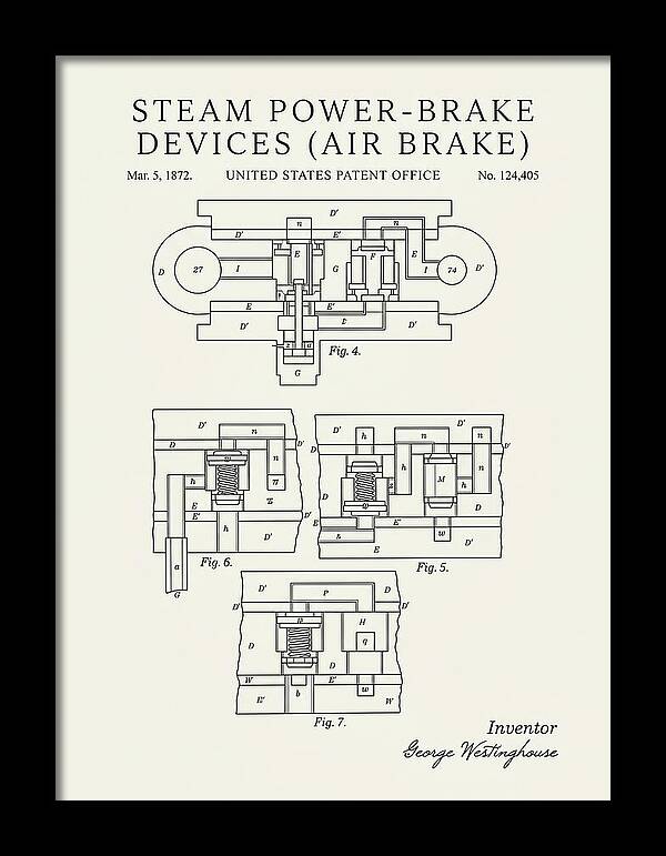 Steam Power Brake Devices Air Brake Minimalist Patent Us124405