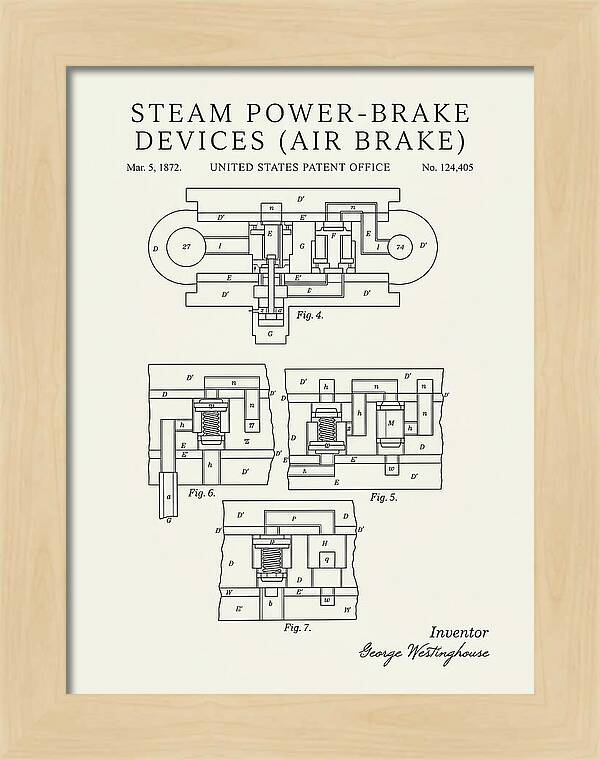 Steam Power Brake Devices Air Brake Minimalist Patent Us124405