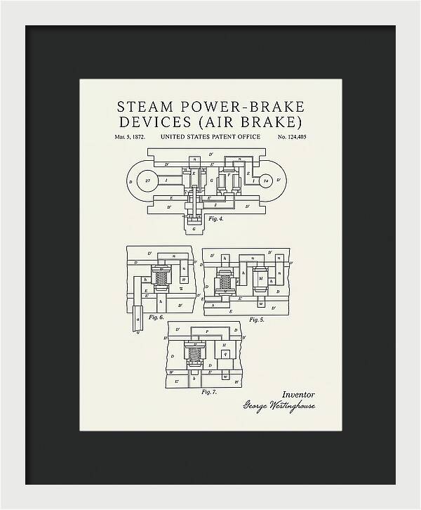 Steam Power Brake Devices Air Brake Minimalist Patent Us124405