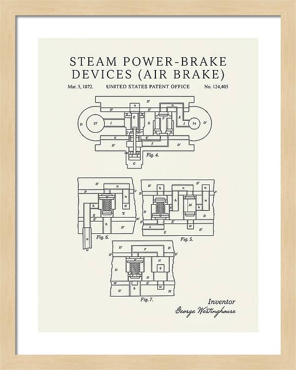 Steam Power Brake Devices Air Brake Minimalist Patent Us124405