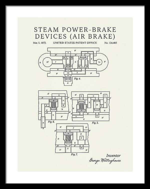 Steam Power Brake Devices Air Brake Minimalist Patent Us124405