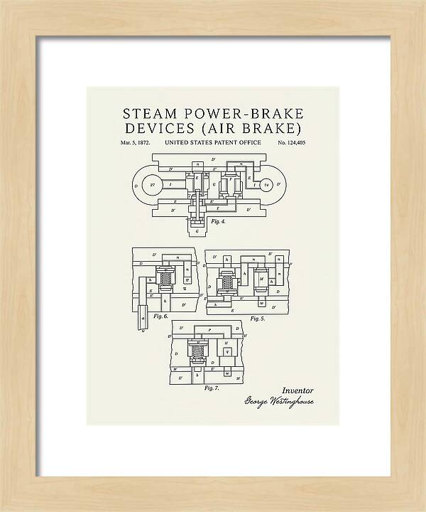Steam Power Brake Devices Air Brake Minimalist Patent Us124405