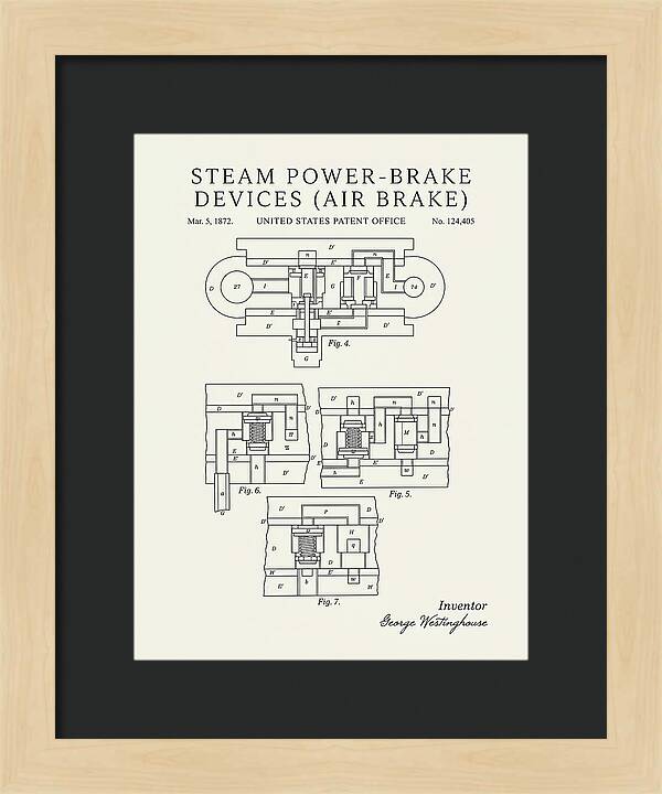 Steam Power Brake Devices Air Brake Minimalist Patent Us124405