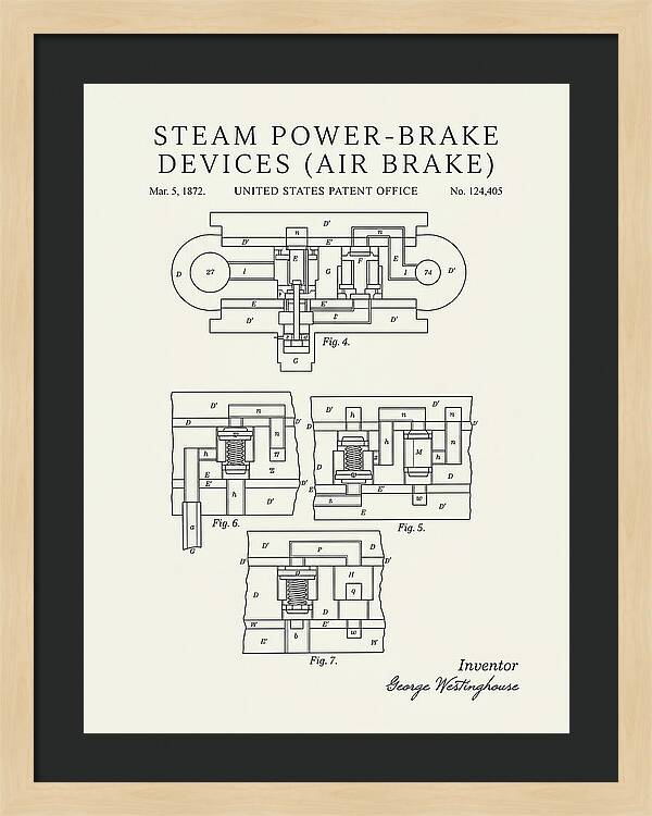 Steam Power Brake Devices Air Brake Minimalist Patent Us124405