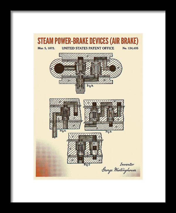Steam Power Brake Devices Air Brake Retro Patent Us124405