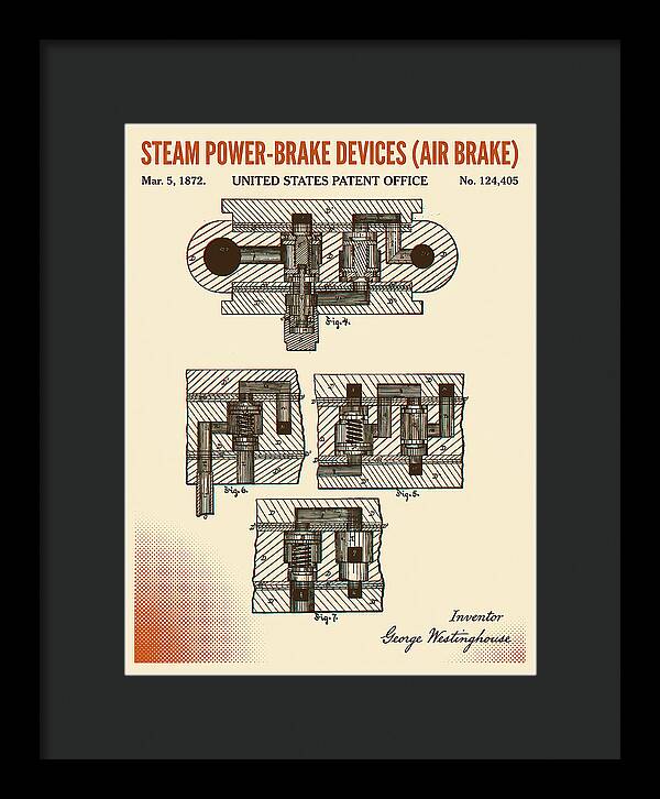 Steam Power Brake Devices Air Brake Retro Patent Us124405