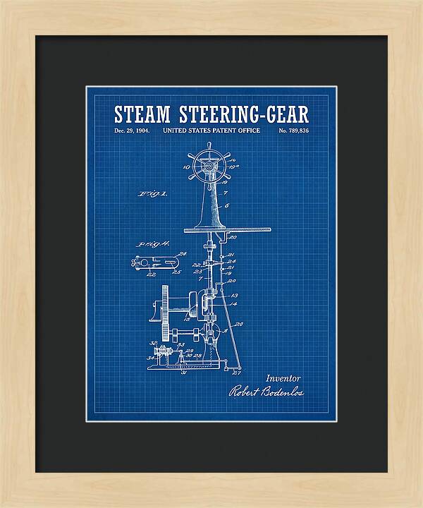 Steam Steering Gear Blueprint Patent Us789836