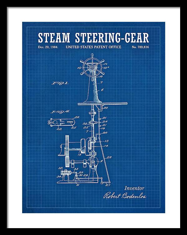 Steam Steering Gear Blueprint Patent Us789836