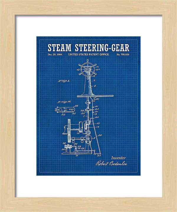 Steam Steering Gear Blueprint Patent Us789836