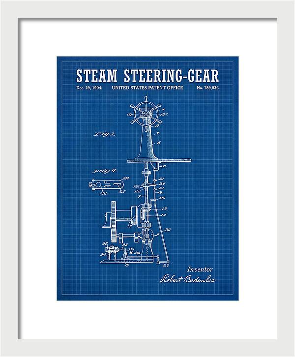 Steam Steering Gear Blueprint Patent Us789836