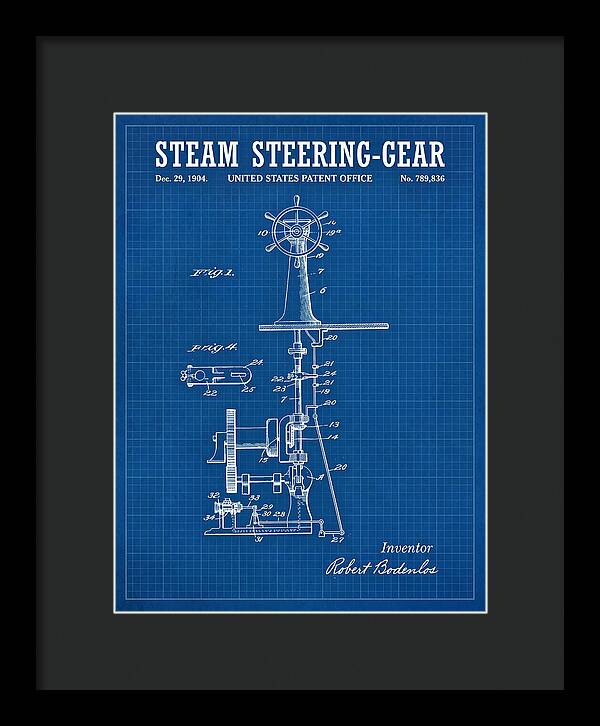 Steam Steering Gear Blueprint Patent Us789836
