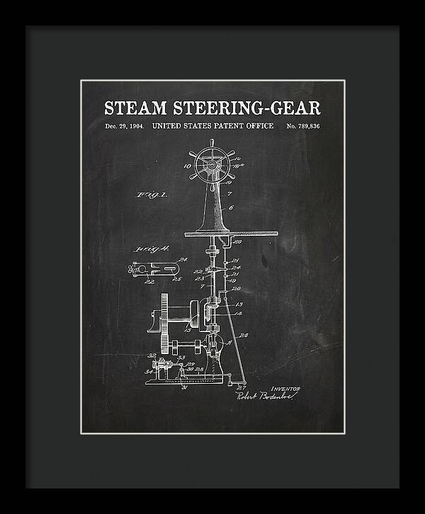 Steam Steering Gear Chalkboard Patent Us789836