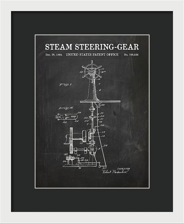 Steam Steering Gear Chalkboard Patent Us789836