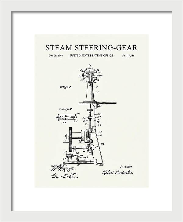 Steam Steering Gear Minimalist Patent Us789836