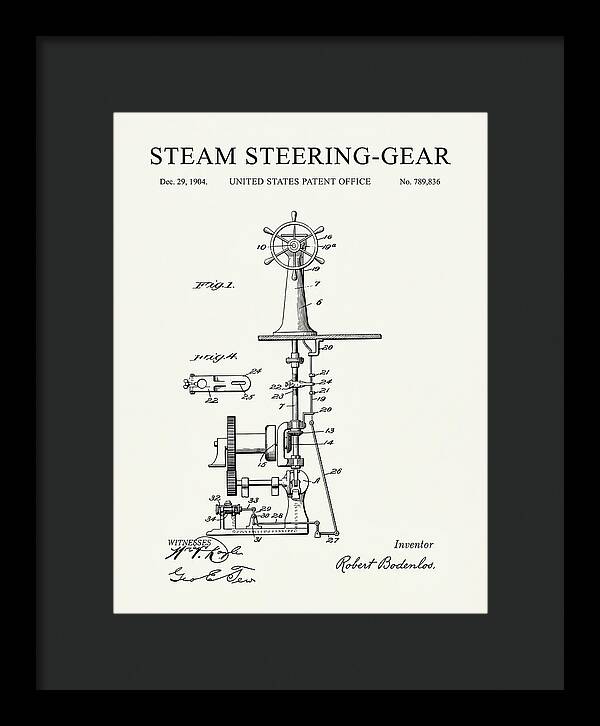 Steam Steering Gear Minimalist Patent Us789836