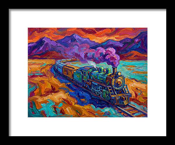 Steam Train In Vibrant Landscape