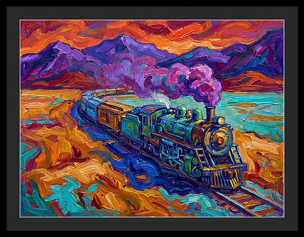Steam Train In Vibrant Landscape