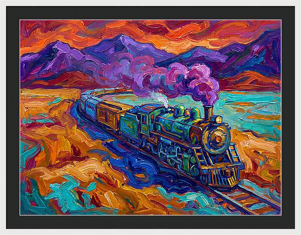 Steam Train In Vibrant Landscape